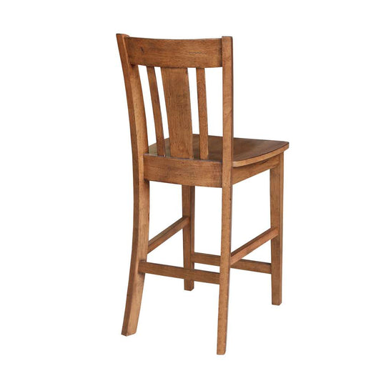 International Concepts - San Remo Counter Height Stool - 24inSH in Distressed Oak Finish - S42-102 veiw 2