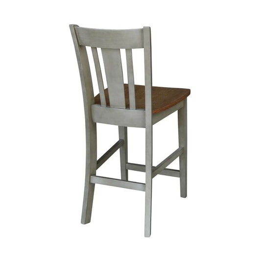 International Concepts - San Remo Counter Height Stool - 24inSH in Hickory/Stone Finish - S41-102 veiw 2