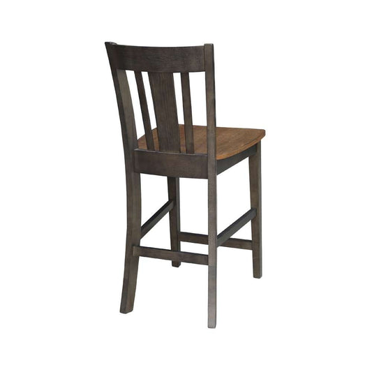 International Concepts - San Remo Counter Height Stool - 24inSH in Hickory/Washed Coal Finish - S45-102 veiw 2