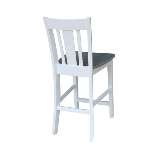 International Concepts - San Remo Counter Height Stool - 24inSH in White/Heather Gray Finish - S05-102 veiw 2