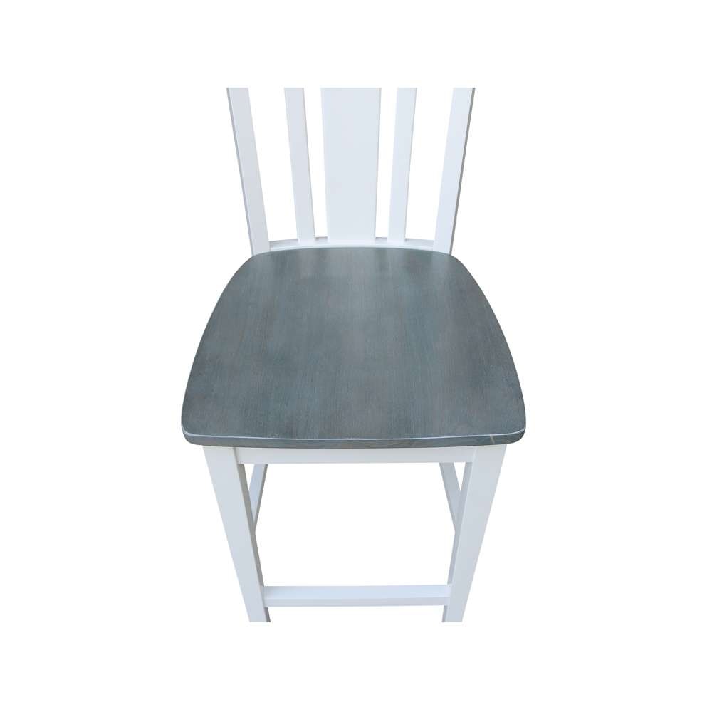 International Concepts - San Remo Counter Height Stool - 24inSH in White/Heather Gray Finish - S05-102 veiw 9