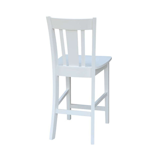 International Concepts - San Remo Counter Height Stool - 24inSH in White Finish - S08-102 veiw 2