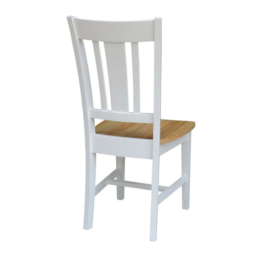 International Concepts - San Remo Splatback Chair in White/Natural Finish (Set of 2) - C02-10P veiw 2