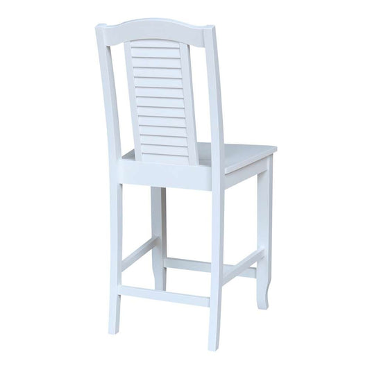 International Concepts - Seaside Counter Height Stool - 24inSH in White Finish - S08-452 veiw 2