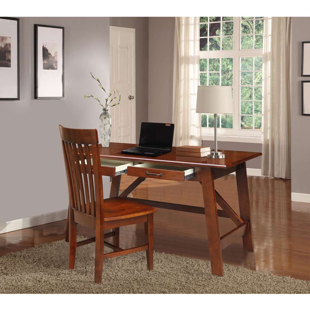 International Concepts - Serendipity Desk with 2 Drawers and Chair in Espresso Finish in Espresso Finish - K581-OF-69-C465 veiw 4