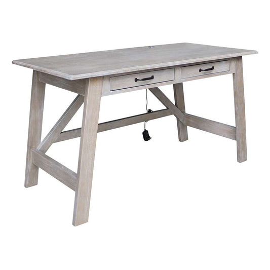 International Concepts - Serendipity Desk with 2 Drawers in Washed Gray Taupe Finish - OF09-69 veiw 2