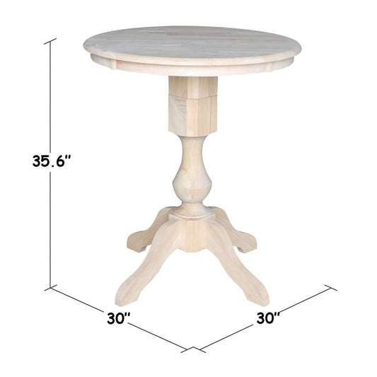 International Concepts (Set of 3 Pcs) - 30in Round Pedestal Bar Height Table with 2 Madrid Bar Height Stools - K-30RT-11P-2-S403-2 veiw 2