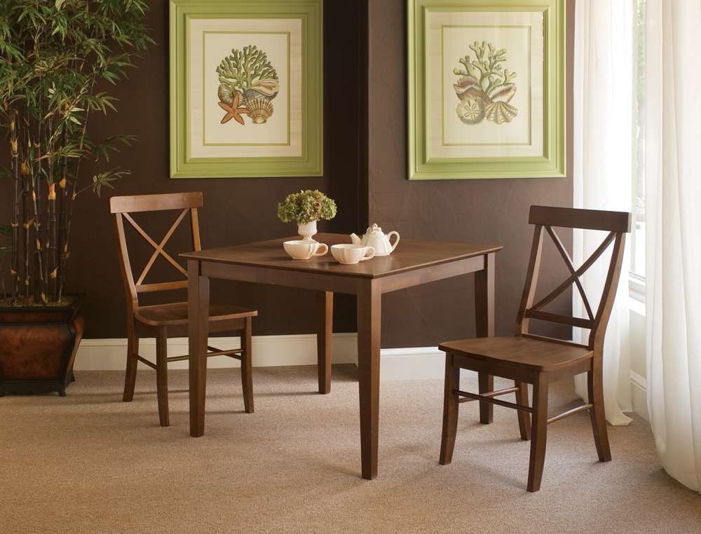 International Concepts (Set of 3 Pcs) - 36X36 Dining Table with 2 RTA Side Chairs in Espresso Finish - K581-3636-C613-2 veiw 1