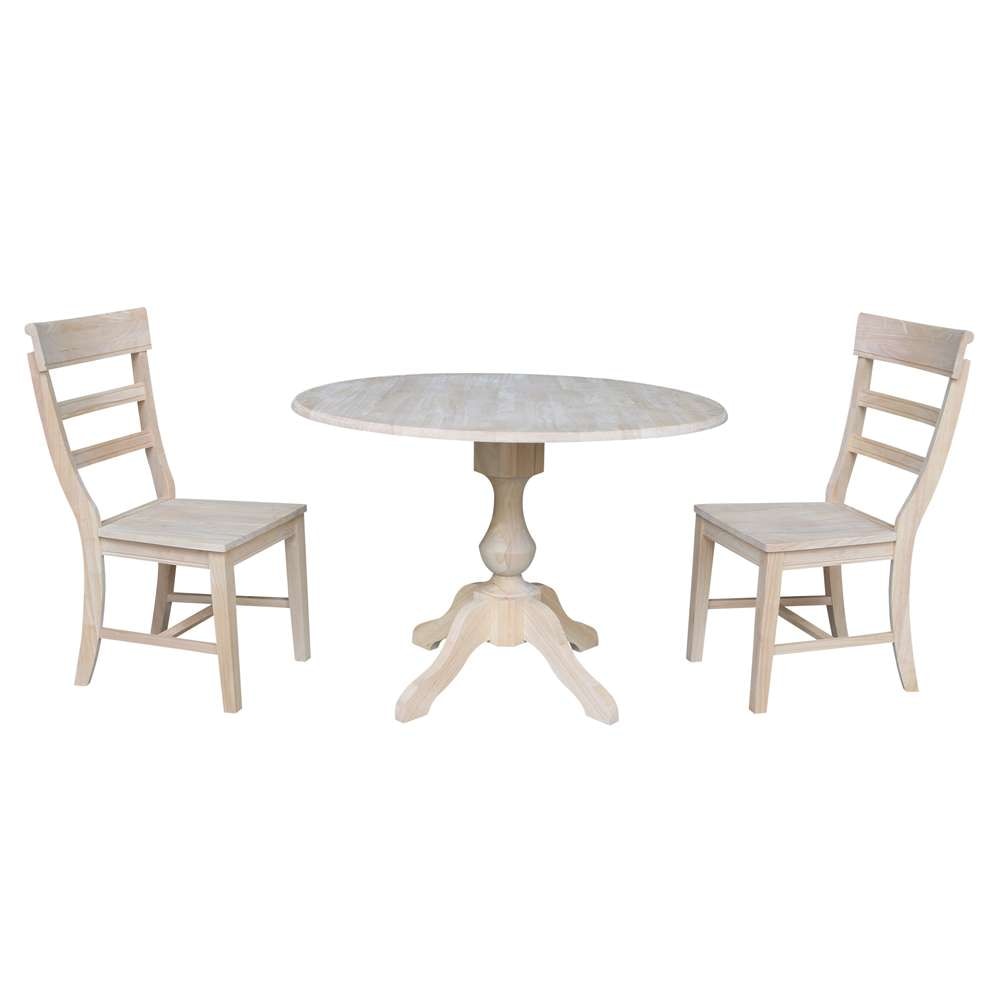 International Concepts (Set of 3 Pcs) -42in Round Top Ped Table with 2 RTA Chairs - K-42DPT-11-C36-2 veiw 1