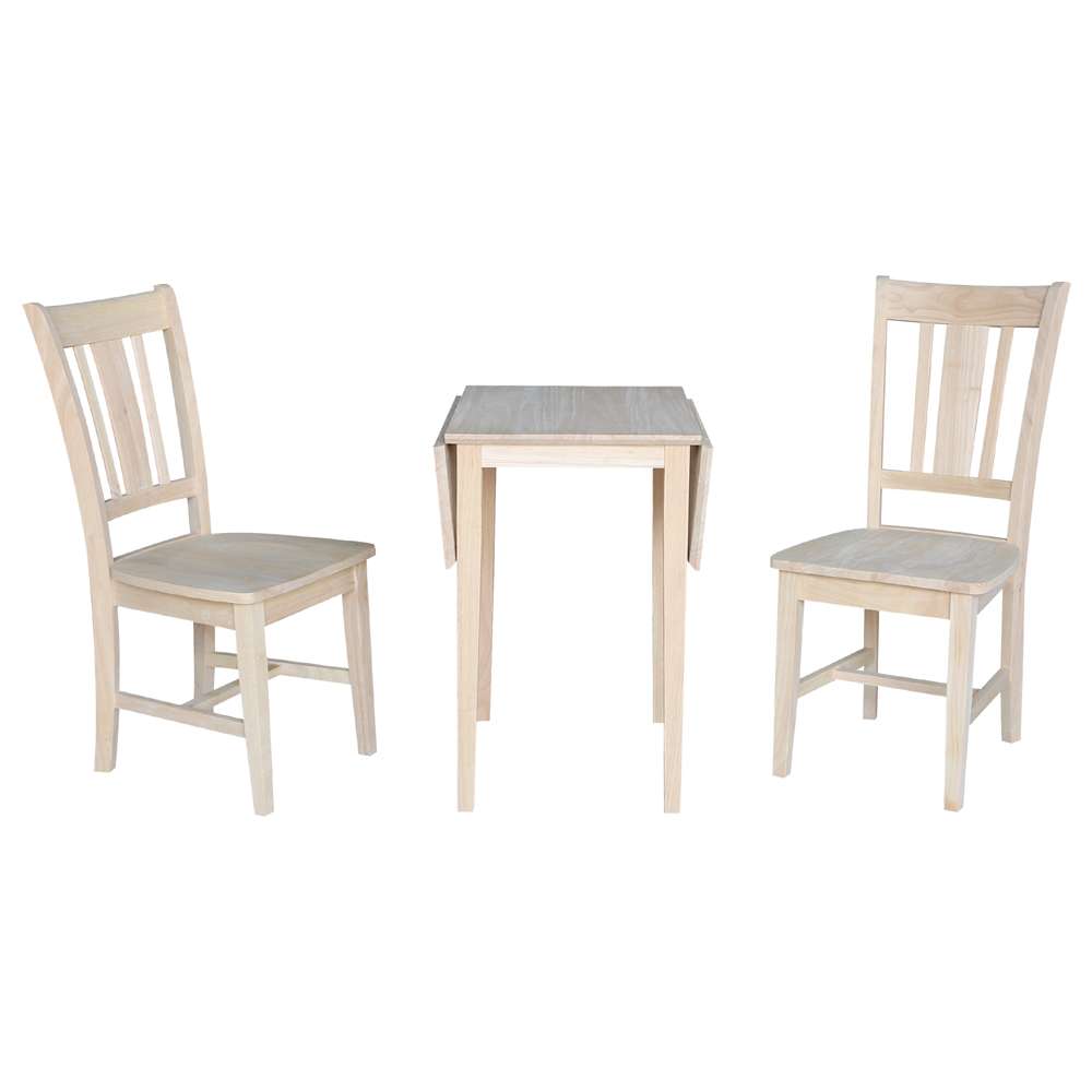 International Concepts (Set of 3 Pcs) - Small Drop Leaf Table with 2 San Remo Chairs - K-2236D-C10P veiw 4