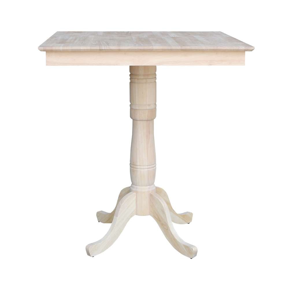International Concepts - (Set of 5 Pcs)36X36 Square Top Ped Table with 4 Bar Height Stools - K-3636TP-6B-2-S103-4 veiw 3
