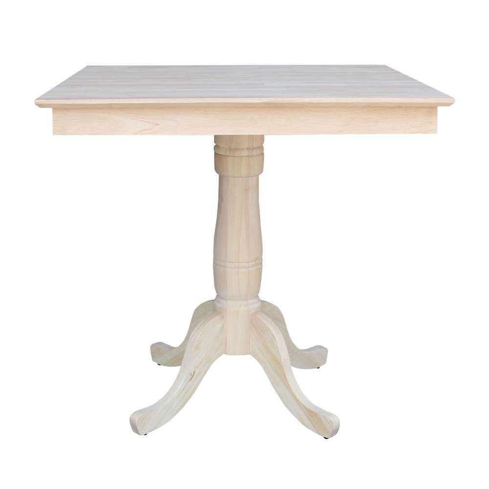 International Concepts - (Set of 5 Pcs)36X36 Square Top Ped Table with 4 Counter Height Stools - K-3636TP-6B-S6172-4 veiw 3