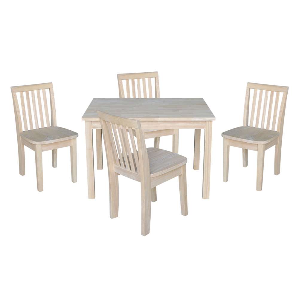 International Concepts - (Set of 5 Pcs) Table with 4 Mission Juvenile Chairs - K-2532-263-4 veiw 1