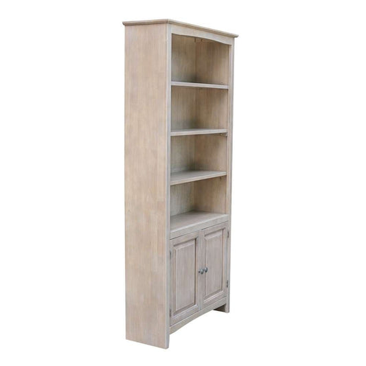 International Concepts - Shaker Bookcase - 72inH with 2 Lower Doors in Washed Gray Taupe Finish in Washed Gray Taupe Finish - K09-SH-3227A-SH-322D veiw 2