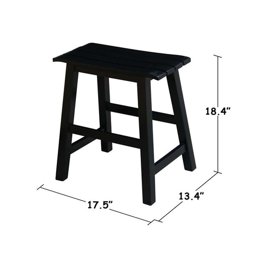 International Concepts - Slat Seat Stool - 18inSH (RTA) in Black Finish - S46-781 veiw 2