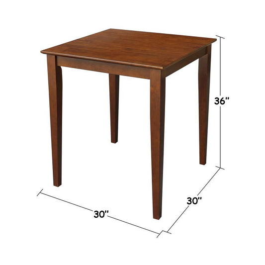 International Concepts - Solid Wood Top Table - Shaker Legs in Espresso Finish - K581-3030-36S veiw 2