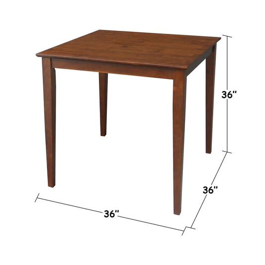 International Concepts - Solid Wood Top Table - Shaker Legs in Espresso Finish - K581-3636-36S veiw 2