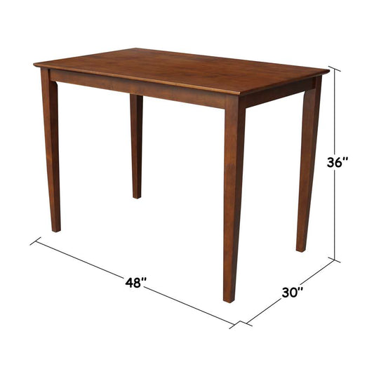 International Concepts - Solid Wood Top Table - Shaker Legs in Espresso Finish - K581-3048-36S veiw 2