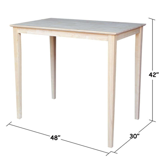 International Concepts - Solid Wood Top Table - Shaker Legs - K-3048-42S veiw 2