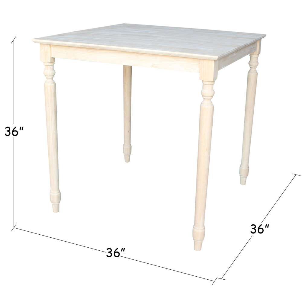 International Concepts - Solid Wood Top Table - Turned Legs - K-3636-336T veiw 6