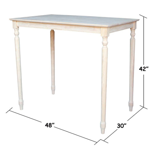 International Concepts - Solid Wood Top Table - Turned Legs - K-3048-342T veiw 2