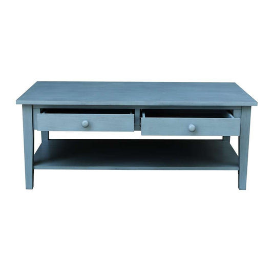 International Concepts - Spencer Coffee Table in Ocean Blue - Antique Rubbed Finish - OT32-8C veiw 2