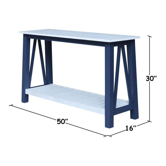 International Concepts - Surrey Console/Sofa Table in Blue/Antiqued Chalk Finish - OT62-16S veiw 2
