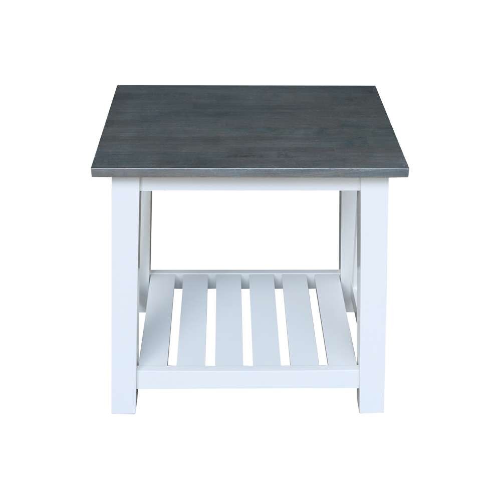 International Concepts - Surrey End Table in White/Heather Gray Finish - OT05-16E veiw 8