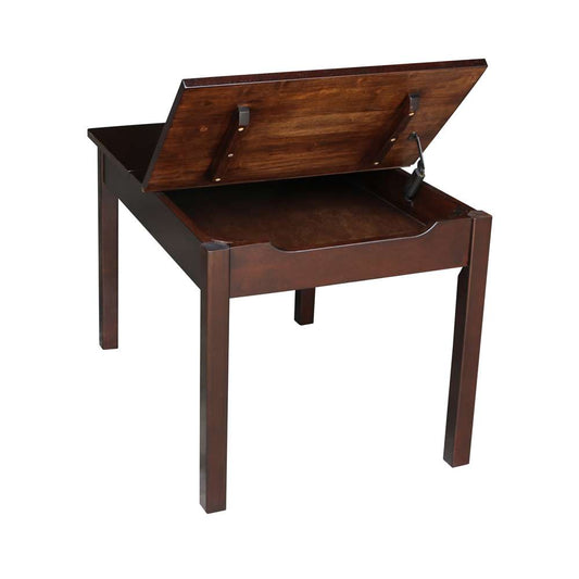 International Concepts - Table with Lift Up Top For Storage in Rich Mocha Finish - JT15-2532L veiw 2