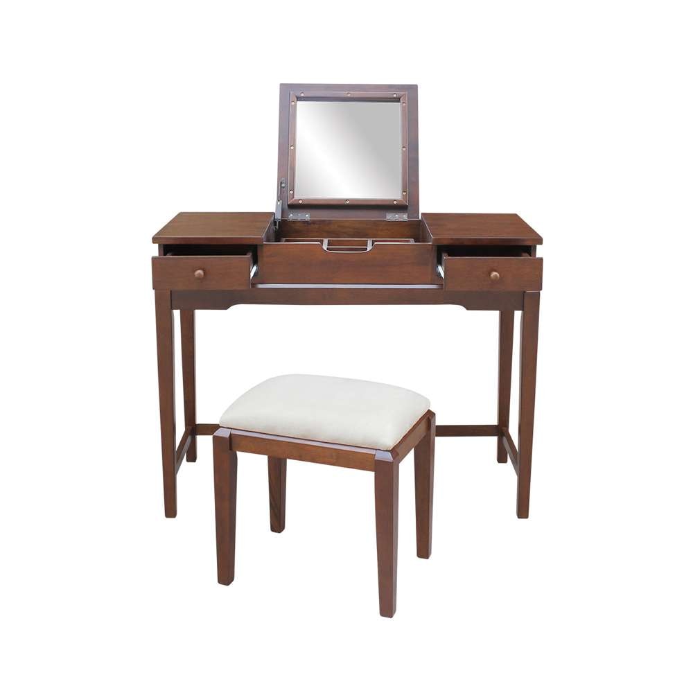 International Concepts - Vanity Table with Vanity Bench in Espresso Finish - K-BE581-2-DT-2 veiw 2