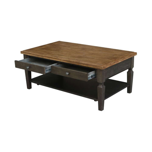 International Concepts - Vista Coffee Table in Hickory/Washed Coal Finish - OT45-15C veiw 2