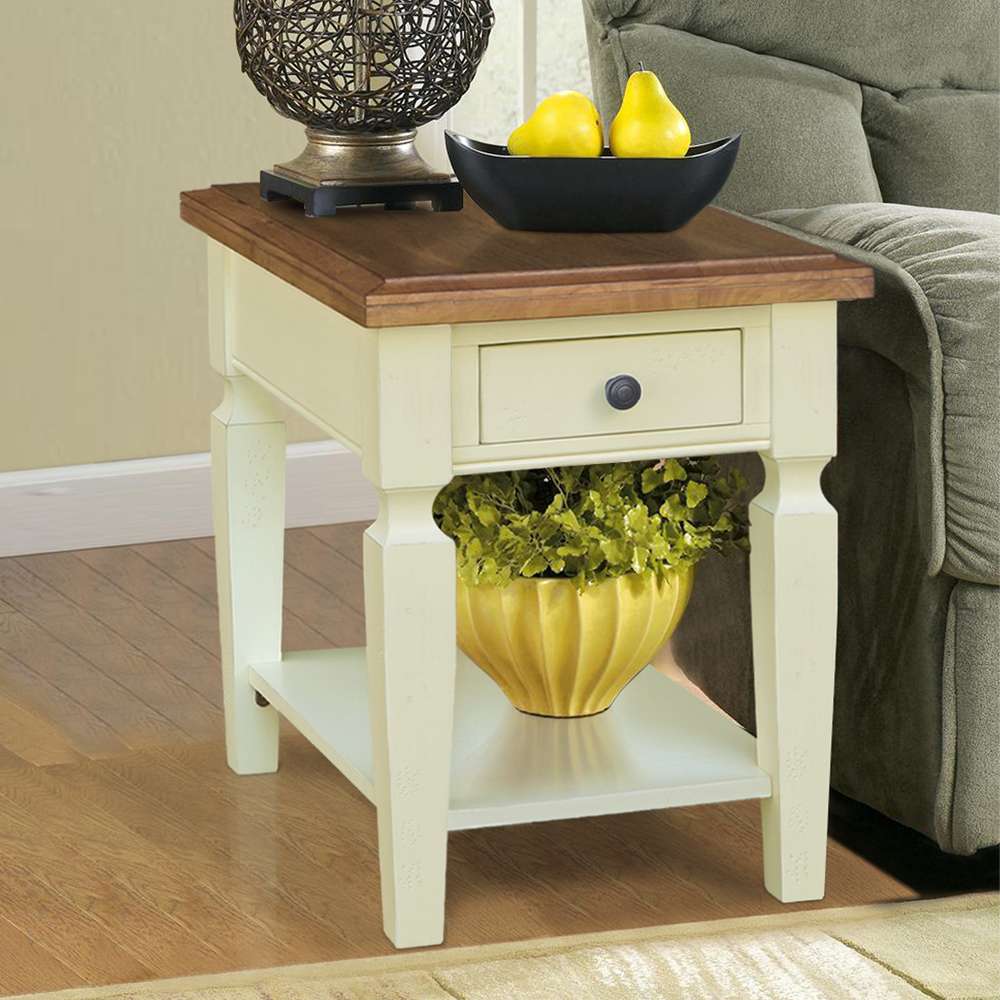 International Concepts - Vista End Table in Hickory/Shell Finish - OT79-15E veiw 7
