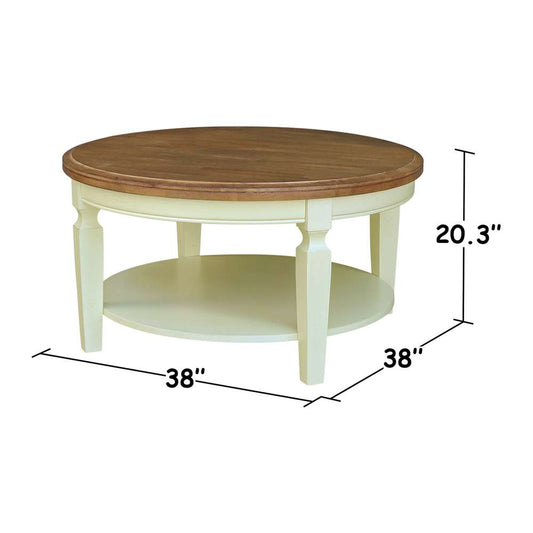 International Concepts - Vista Round Coffee Table in Hickory/Shell Finish - OT79-15CR veiw 2