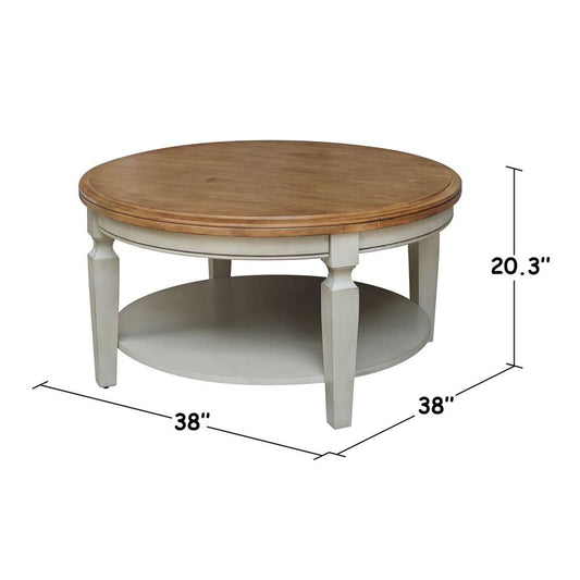 International Concepts - Vista Round Coffee Table in Hickory/Stone Finish - OT41-15CR veiw 2