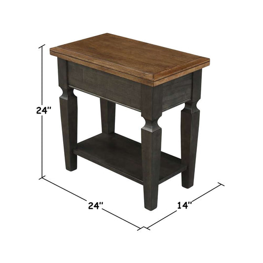 International Concepts - Vista Side Table in Hickory/Washed Coal Finish - OT45-15E2 veiw 2