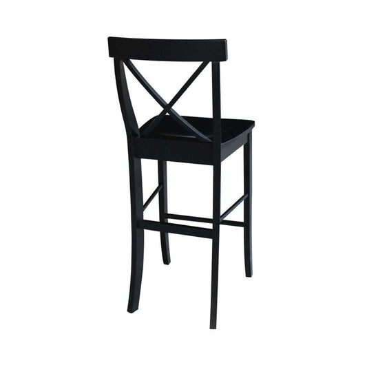 International Concepts - X-Back Bar Height Stool - 30inSH in Black Finish - S46-6133 veiw 2