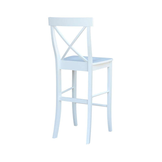 International Concepts - X-Back Bar Height Stool - 30inSH in White Finish - S08-6133 veiw 2