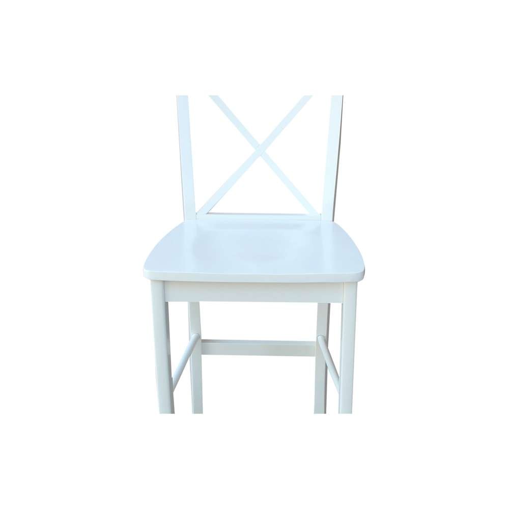International Concepts - X-Back Bar Height Stool - 30inSH in White Finish - S08-6133 veiw 10