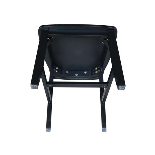 International Concepts - X-Back Chair with Solid Wood Seat in Black Finish (Set of 2) - C46-613P veiw 2