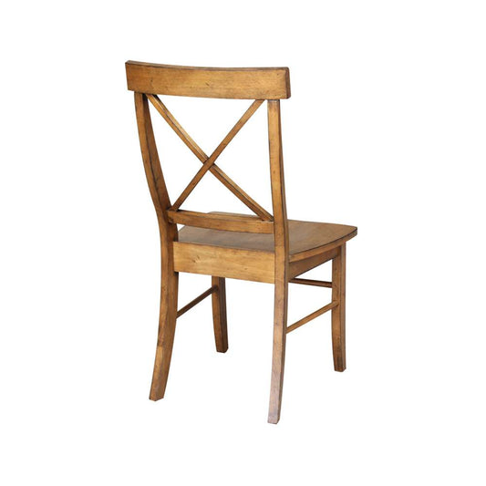 International Concepts - X-Back Chair with Solid Wood Seat in Pecan Finish (Set of 2) - C59-613P veiw 2