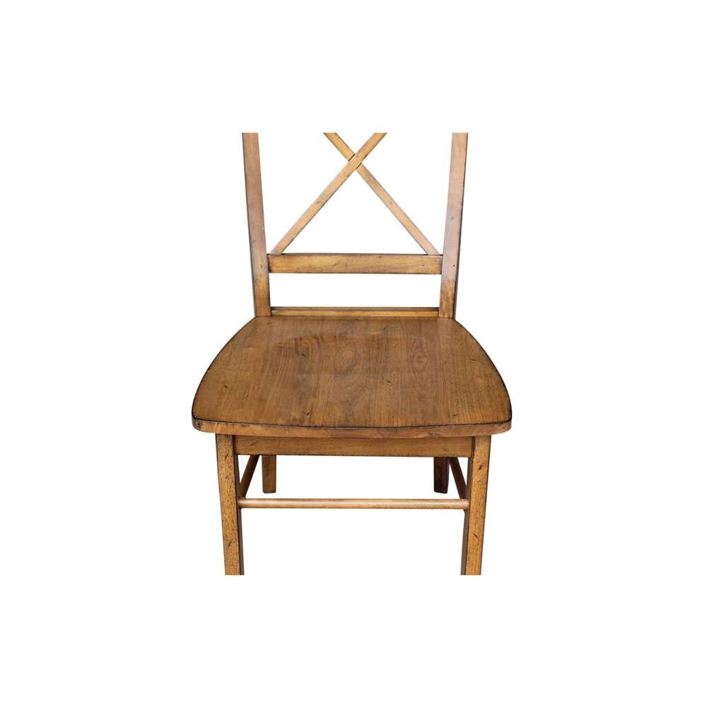 International Concepts - X-Back Chair with Solid Wood Seat in Pecan Finish (Set of 2) - C59-613P veiw 11