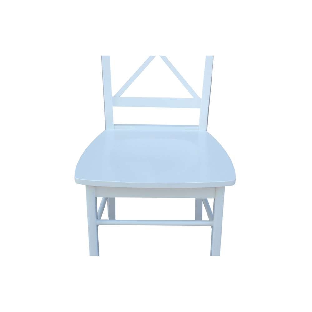International Concepts - X-Back Chair with Solid Wood Seat in White Finish (Set of 2) - C08-613P veiw 10
