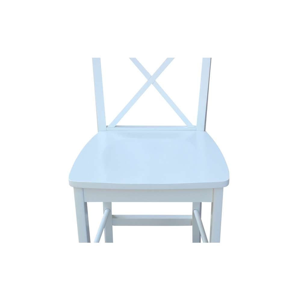 International Concepts - X-Back Counter Height Stool - 24inSH in White Finish - S08-6132 veiw 10