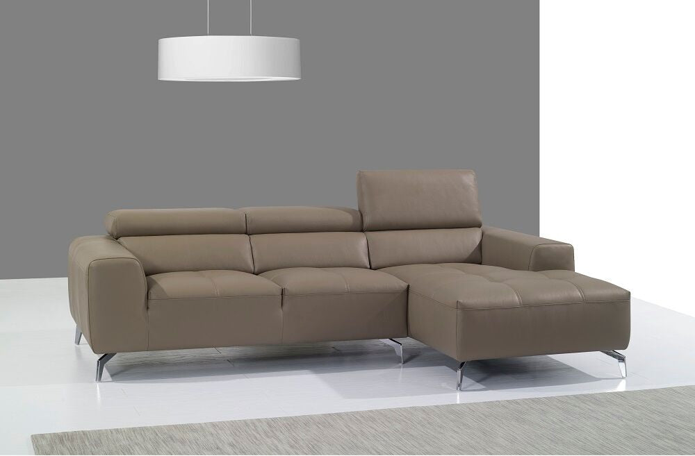 J&M Furniture - A978B Italian Leather Sectional Right Facing Chaise in Burlywood - 17906121-RHFC veiw 1