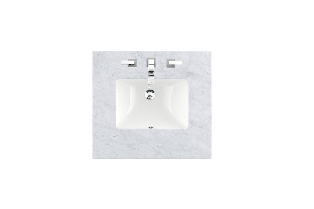 James Martin - 26" Single 3 CM Top, Carrara White Marble w/ Sink - 090-S26-CAR-SNK view 1
