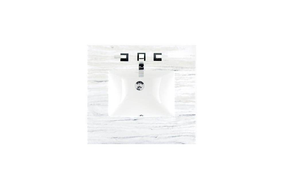 James Martin - 26" Single Top, 3 CM Arctic Fall Solid Surface w/ Sink - 080-S26-AF-SNK view 1