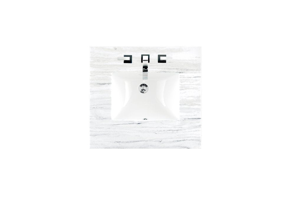 James Martin - 26" Single Top, 3 CM Arctic Fall Solid Surface w/ Sink - 080-S26-AF-SNK view 1