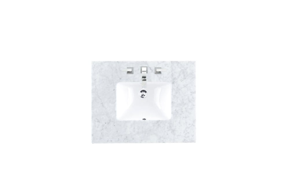 James Martin - 30" Single 3 CM Top, Carrara White Marble w/ Sink - 090-S30-CAR-SNK view 1