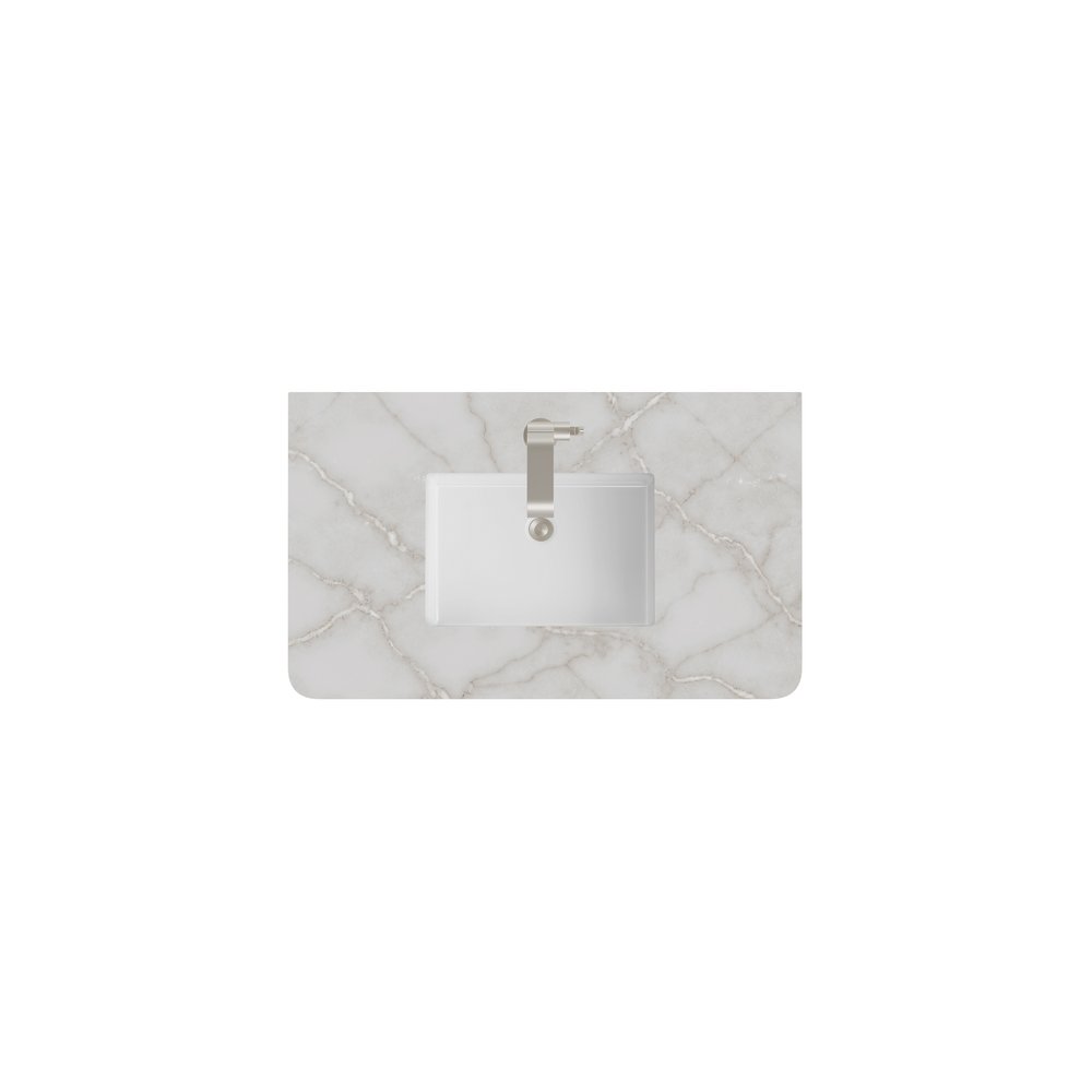 James Martin - 36" Single Radius Cut Top, 3 CM Victorian Silver Silestone w/ Sink - 060-S36RC-VSL-SNK view 1
