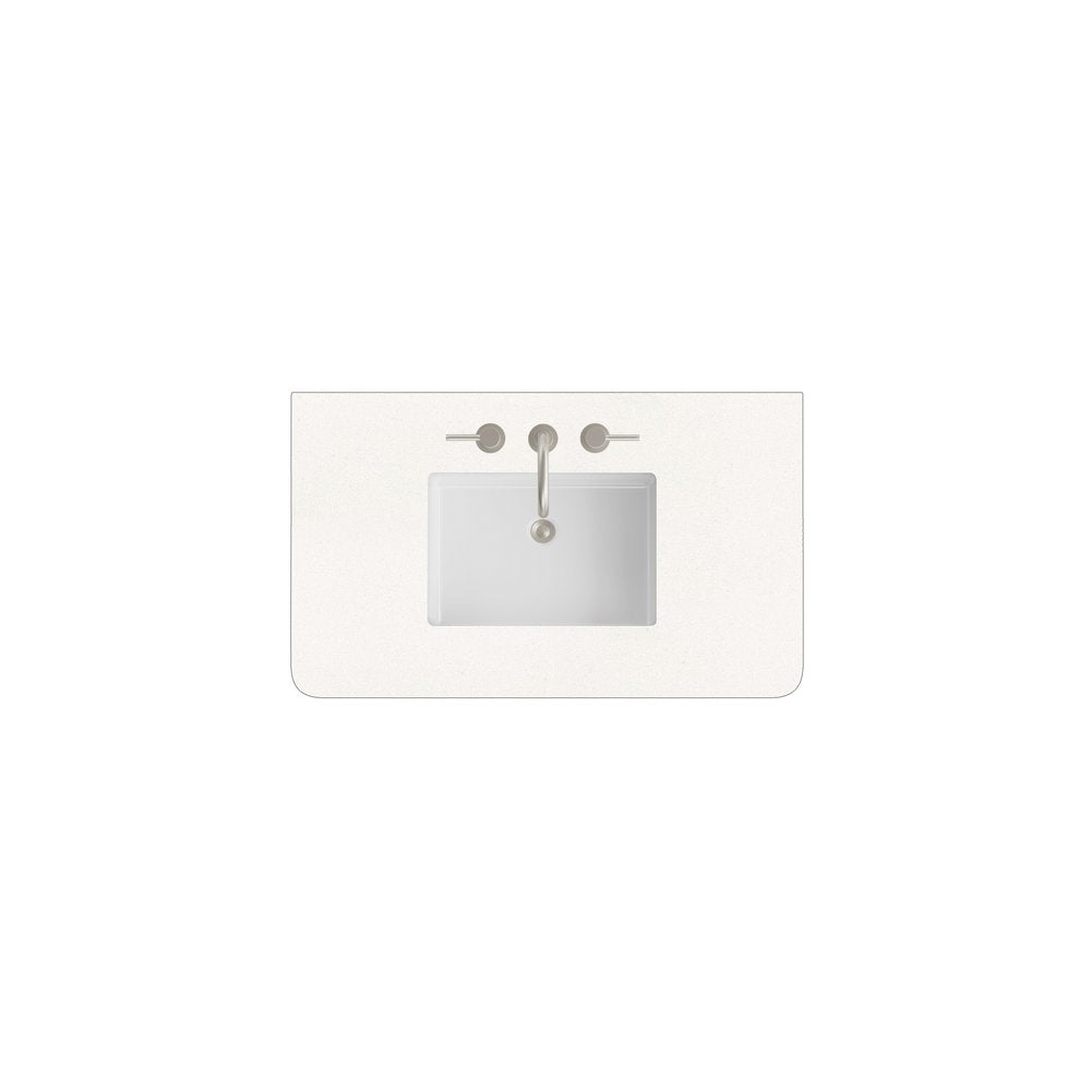 James Martin - 36" Single Radius Cut Widespread, 3 CM White Zeus Silestone w/ Sink - 060-S36RCWS-WZ-SNK view 1